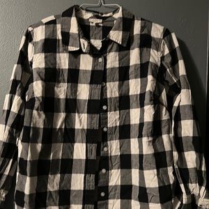 Black and white womens flannel
